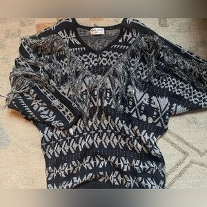 Vintage black and silver sweater, fun for the holidays!!